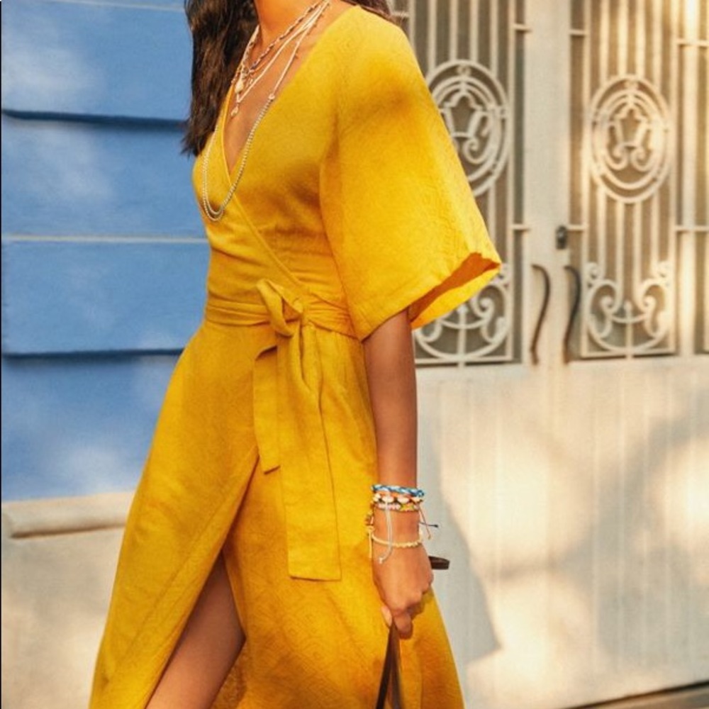 Urban Outfitters Yellow Midi Dress